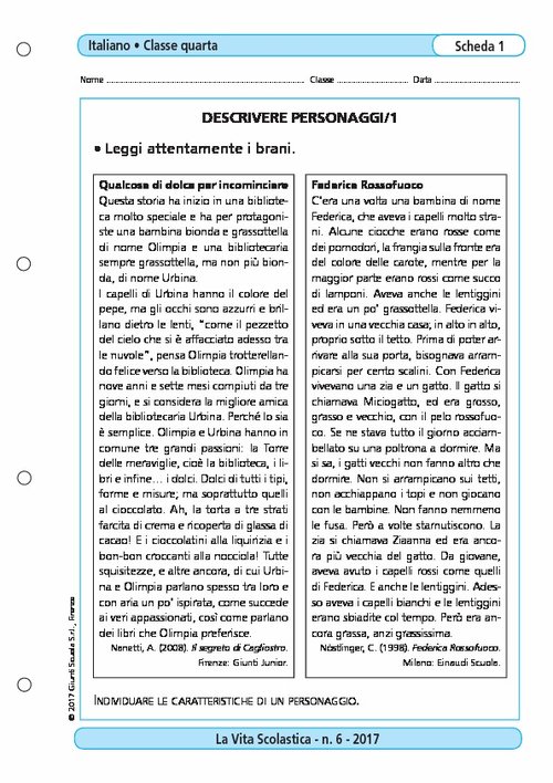 Descrivere personaggi/1 | Giunti Scuola