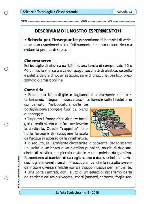 Descriviamo il nostro esperimento/1 | Giunti Scuola Descriviamo il nostro esperimento/1 | Giunti Scuola