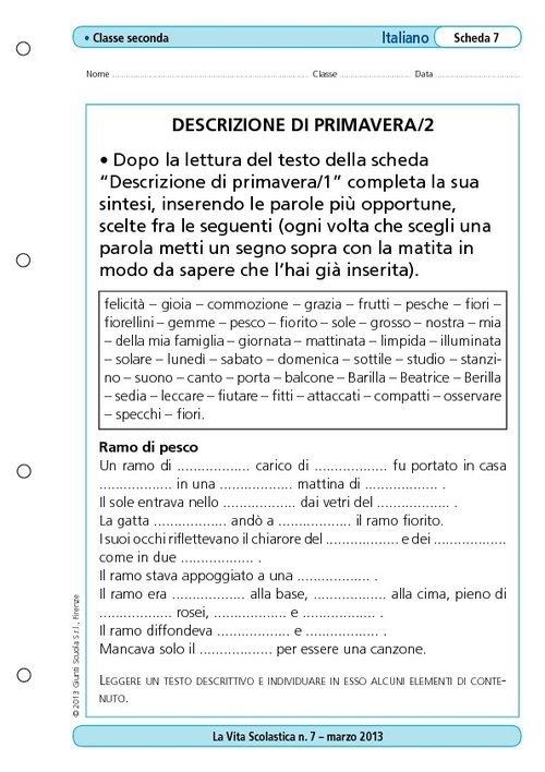 Descrizione di primavera/2 | Giunti Scuola Descrizione di primavera/2 | Giunti Scuola