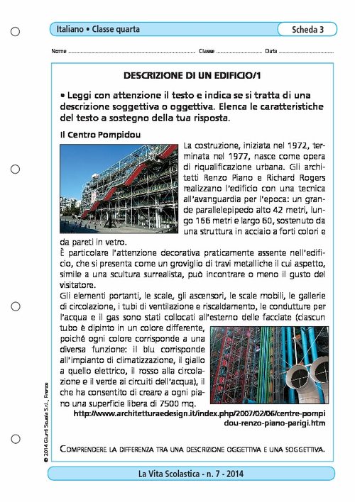Descrizione di un edificio/1 | Giunti Scuola Descrizione di un edificio/1 | Giunti Scuola