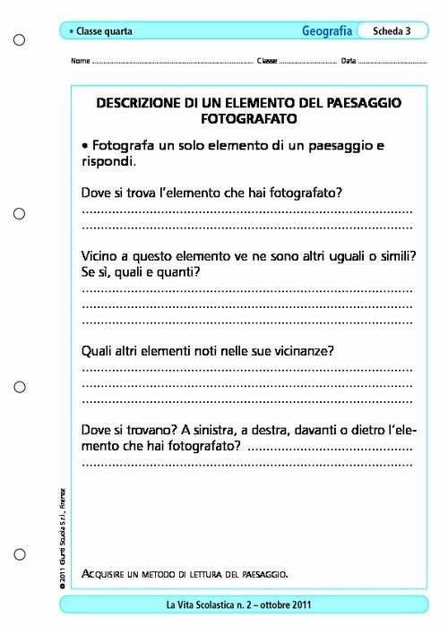 Descrizione di un elemento del paesaggio fotografato | Giunti Scuola Descrizione di un elemento del paesaggio fotografato | Giunti Scuola