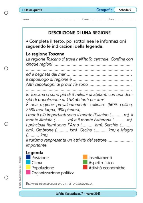 Descrizione di una regione | Giunti Scuola Descrizione di una regione | Giunti Scuola