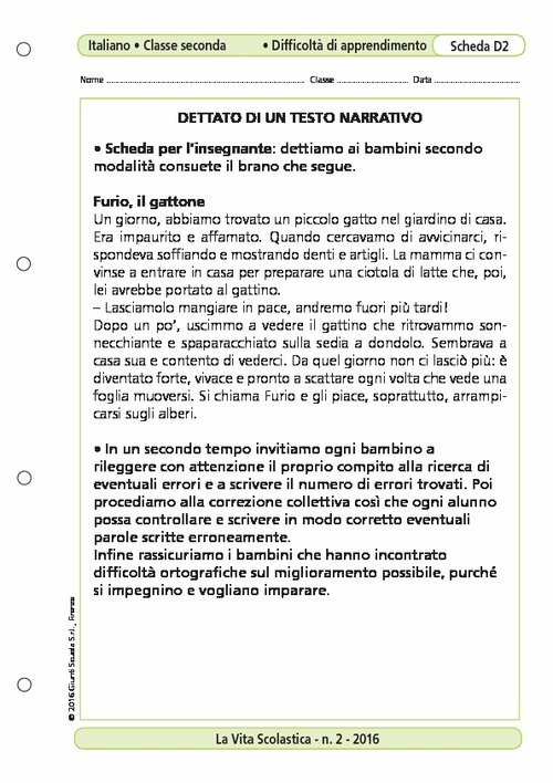 Dettato di un testo narrativo | Giunti Scuola Dettato di un testo narrativo | Giunti Scuola