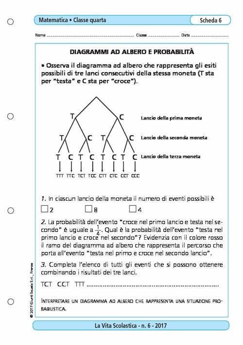 Diagrammi ad albero e probabilità | Giunti Scuola Diagrammi ad albero e probabilità | Giunti Scuola