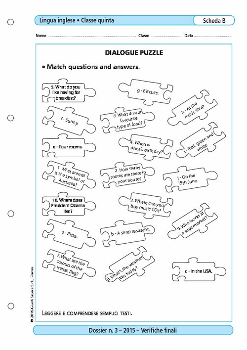 Dialogue puzzle | Giunti Scuola Dialogue puzzle | Giunti Scuola