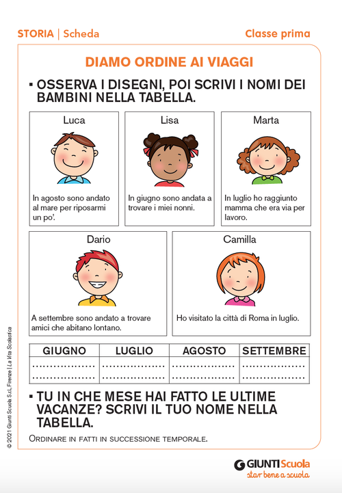 Diamo ordine ai viaggi | Giunti Scuola Diamo ordine ai viaggi | Giunti Scuola