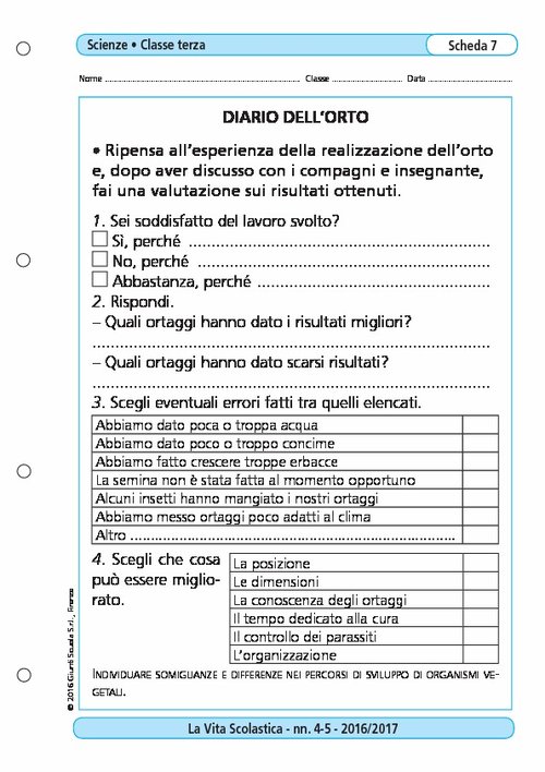 Diario dell'orto | Giunti Scuola Diario dell'orto | Giunti Scuola