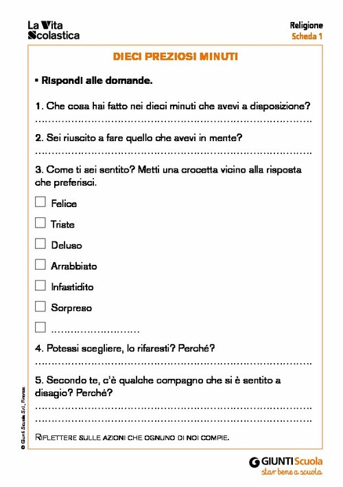 Dieci preziosi minuti | Giunti Scuola Dieci preziosi minuti | Giunti Scuola