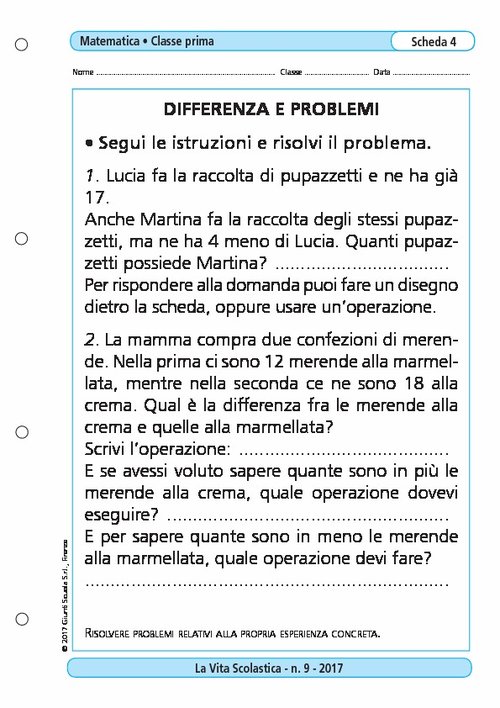 Differenza e problemi | Giunti Scuola Differenza e problemi | Giunti Scuola