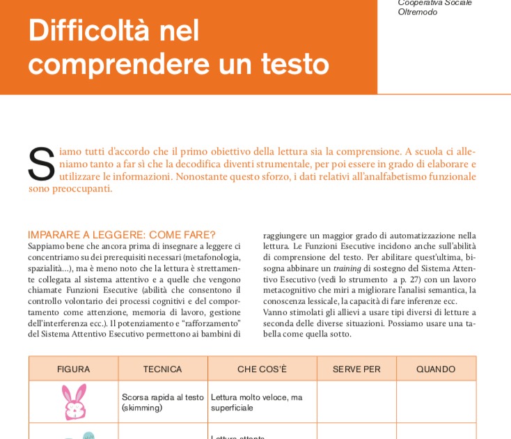 Difficolt Nel Comprendere Un Testo Difficolt Nel Comprendere Un 