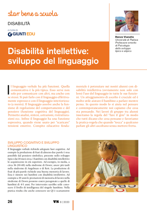 Disabilità intellettive: sviluppo del linguaggio | Giunti Scuola Disabilità intellettive: sviluppo del linguaggio | Giunti Scuola