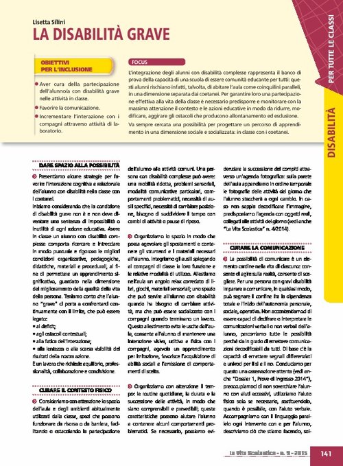 Disabilità: La disabilità grave | Giunti Scuola Disabilità: La disabilità grave | Giunti Scuola