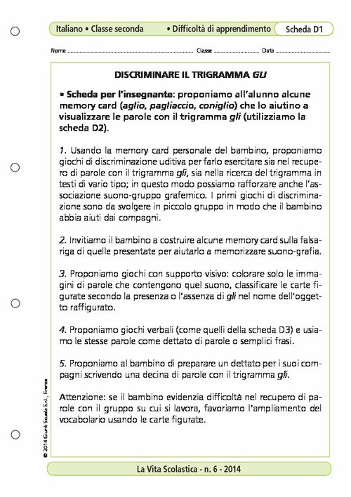Discriminare il trigramma GLI | Giunti Scuola Discriminare il trigramma GLI | Giunti Scuola