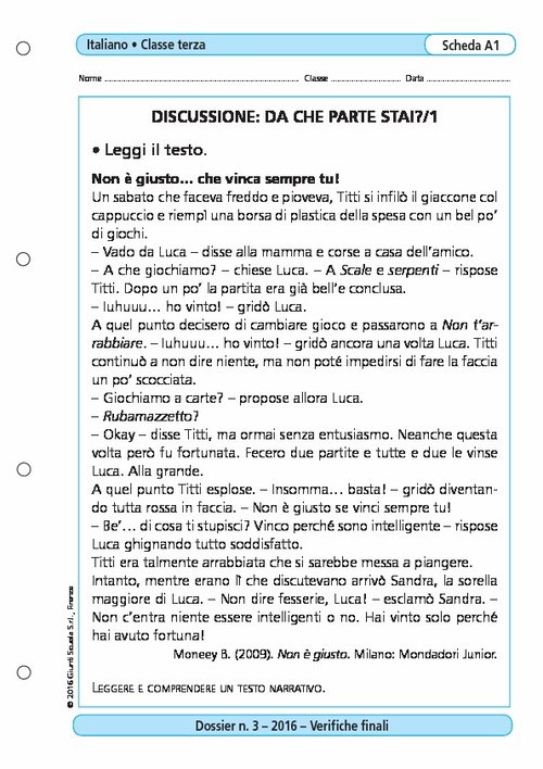 Discussione: da che parte stai?/1 | Giunti Scuola Discussione: da che parte stai?/1 | Giunti Scuola