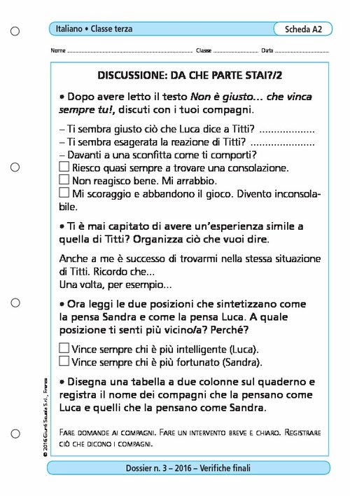 Discussione: da che parte stai?/2 | Giunti Scuola Discussione: da che parte stai?/2 | Giunti Scuola