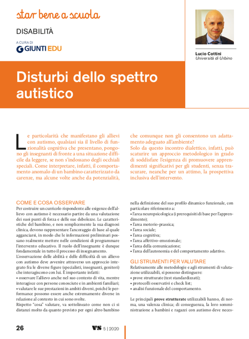 Disturbi dello spettro autistico | Giunti Scuola Disturbi dello spettro autistico | Giunti Scuola