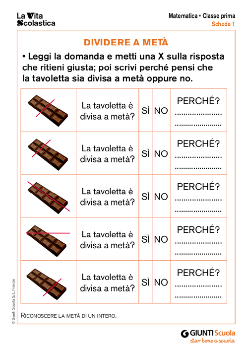 Dividere a metà | Giunti Scuola Dividere a metà | Giunti Scuola
