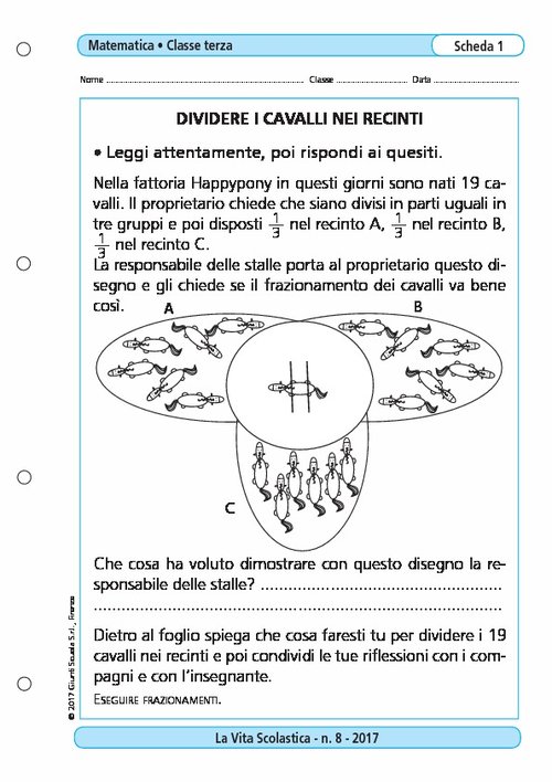 Dividere i cavalli nei recinti | Giunti Scuola