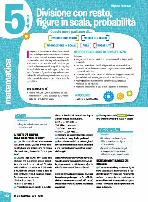 Divisione con resto, figure in scala, probabilità | Giunti Scuola Divisione con resto, figure in scala, probabilità | Giunti Scuola