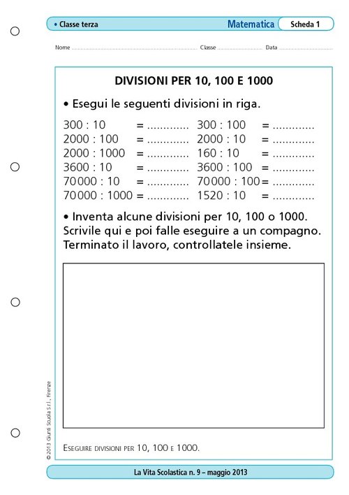 Divisioni per 10, 100 e 1000 | Giunti Scuola