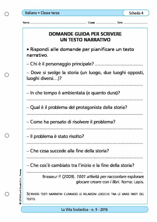 Domande guida per scrivere un testo narrativo | Giunti Scuola