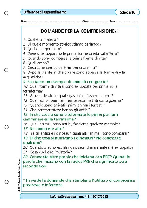 Domande per la comprensione/1 e 2 | Giunti Scuola Domande per la comprensione/1 e 2 | Giunti Scuola