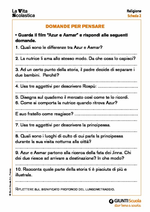 Domande per pensare | Giunti Scuola Domande per pensare | Giunti Scuola