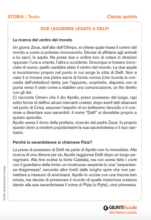 Due leggende legate a Delfi | Giunti Scuola Due leggende legate a Delfi | Giunti Scuola