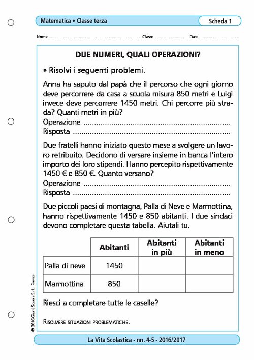 Due numeri, quali operazioni? | Giunti Scuola Due numeri, quali operazioni? | Giunti Scuola