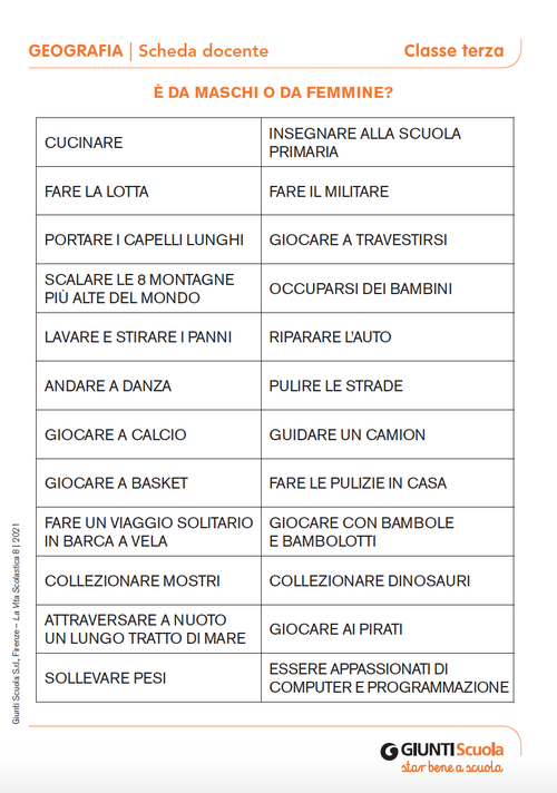 È da maschi o da femmine? | Giunti Scuola È da maschi o da femmine? | Giunti Scuola
