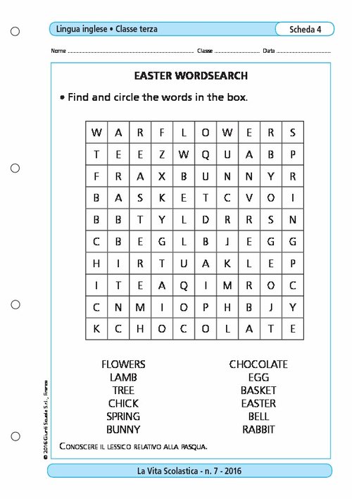Easter wordsearch | Giunti Scuola Easter wordsearch | Giunti Scuola