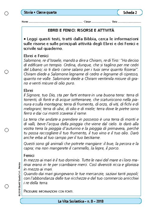 Ebrei e Fenici: risorse e attività | Giunti Scuola Ebrei e Fenici: risorse e attività | Giunti Scuola