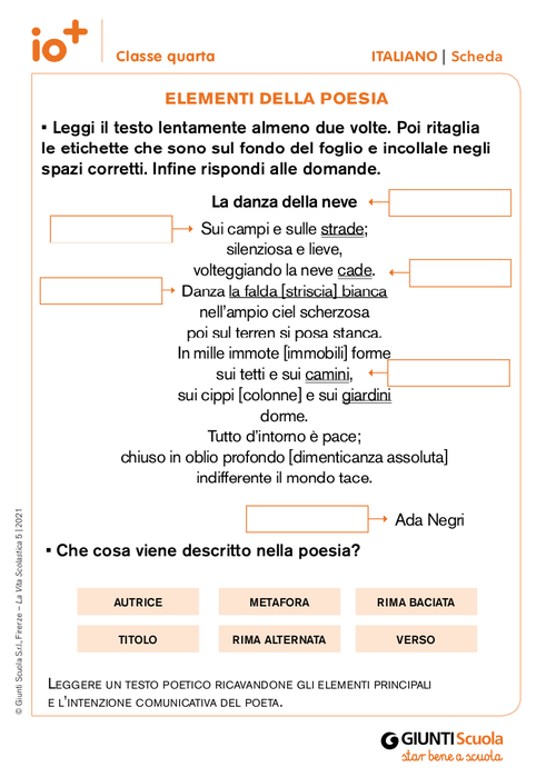 Elementi della poesia | Giunti Scuola Elementi della poesia | Giunti Scuola
