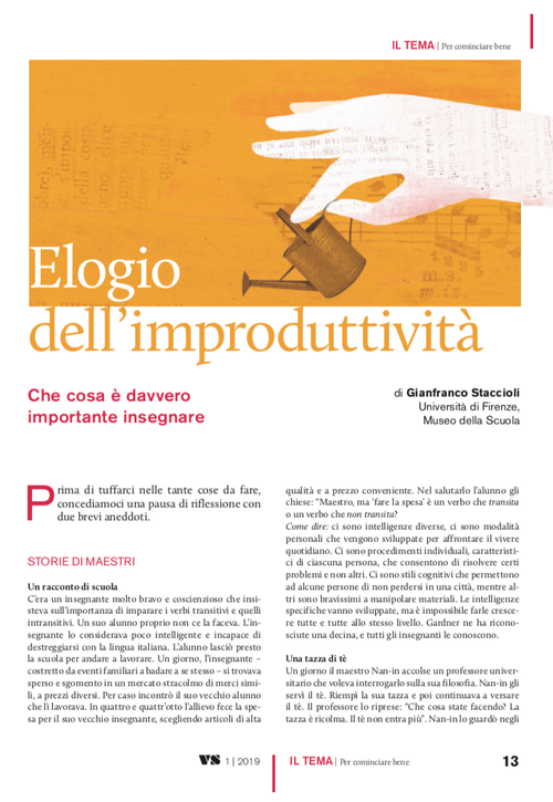 Elogio dell’improduttività | Giunti Scuola
