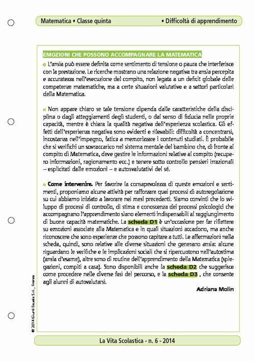 Emozioni che possono accompagnare la matematica | Giunti Scuola Emozioni che possono accompagnare la matematica | Giunti Scuola