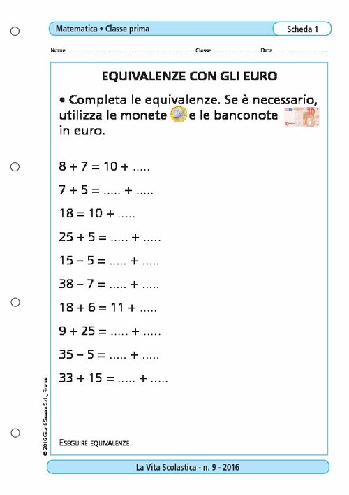 Equivalenze con gli euro | Giunti Scuola