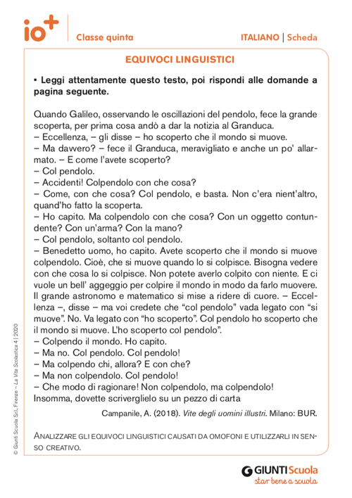 Equivoci linguistici | Giunti Scuola Equivoci linguistici | Giunti Scuola