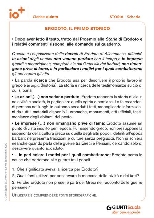 Erodoto il primo storico | Giunti Scuola Erodoto il primo storico | Giunti Scuola