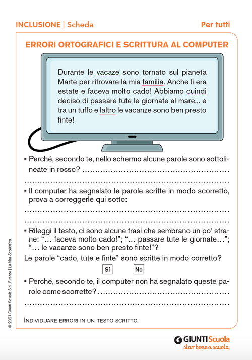 Errori ortografici e scrittura al computer | Giunti Scuola Errori ortografici e scrittura al computer | Giunti Scuola