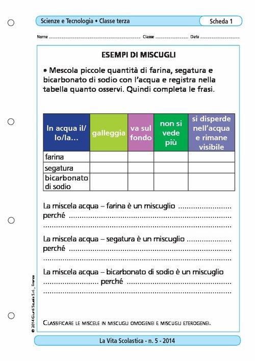 Esempi di miscugli | Giunti Scuola Esempi di miscugli | Giunti Scuola