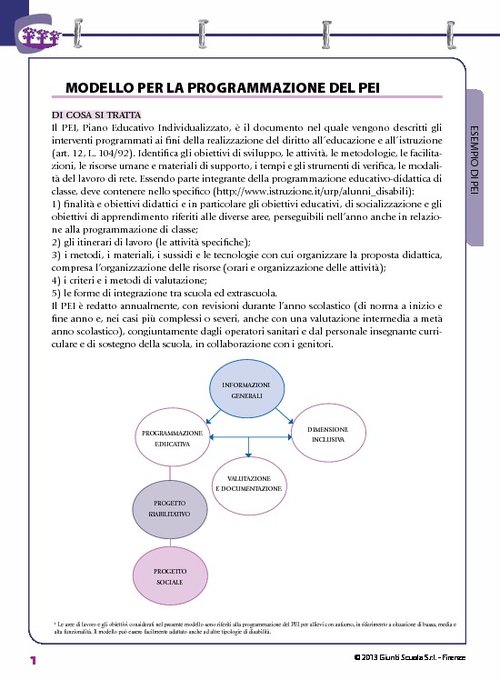 Esempio di Piano Educativo Individualizzato | Giunti Scuola Esempio di Piano Educativo Individualizzato | Giunti Scuola