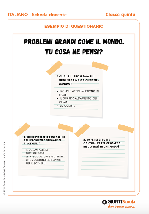 Esempio di questionario | Giunti Scuola Esempio di questionario | Giunti Scuola