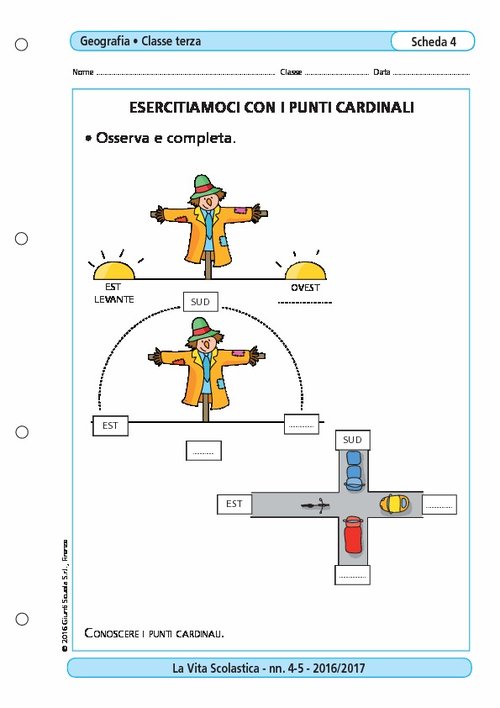 Esercitiamoci con i punti cardinali | Giunti Scuola Esercitiamoci con i punti cardinali | Giunti Scuola