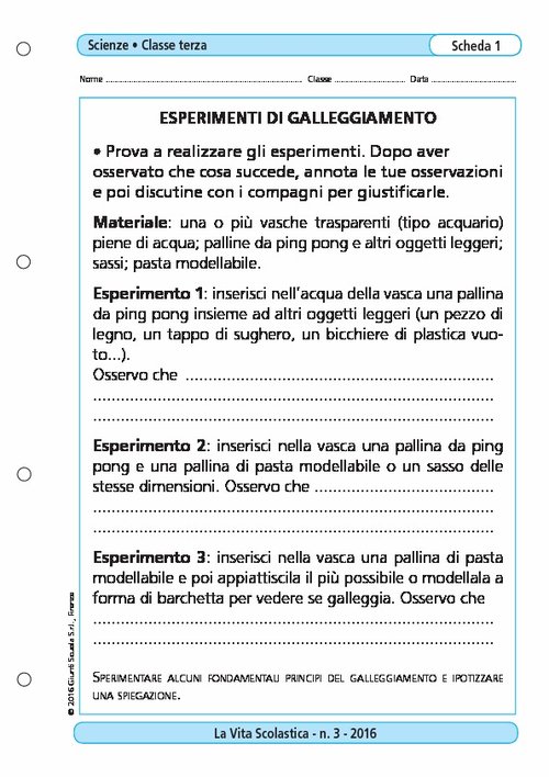 Esperimenti di galleggiamento | Giunti Scuola Esperimenti di galleggiamento | Giunti Scuola