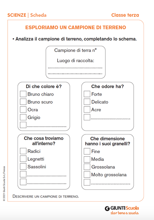 Esploriamo un campione di terreno | Giunti Scuola