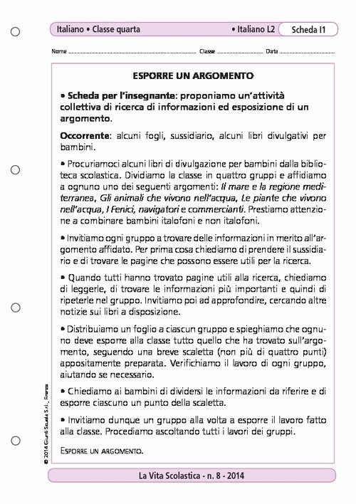 Esporre un argomento | Giunti Scuola Esporre un argomento | Giunti Scuola