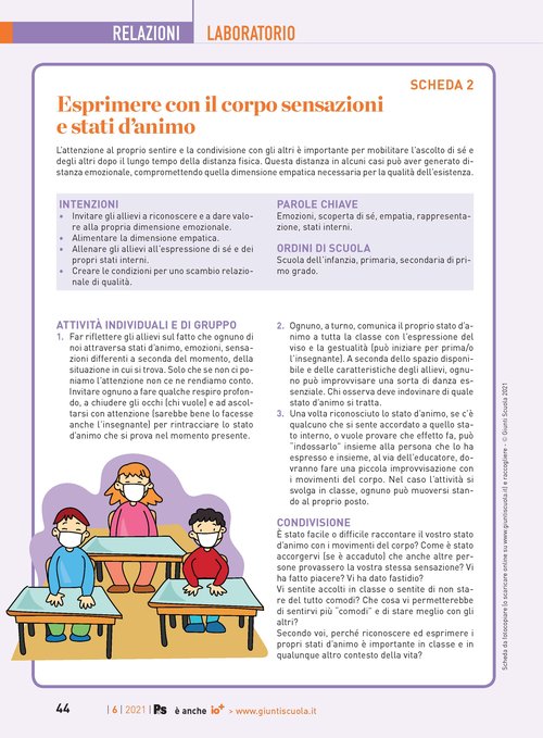 Esprimere con il corpo sensazioni | Giunti Scuola