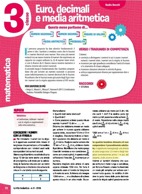 Euro, decimali e media aritmetica | Giunti Scuola Euro, decimali e media aritmetica | Giunti Scuola