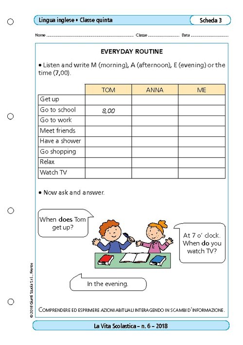 Everyday routine | Giunti Scuola Everyday routine | Giunti Scuola