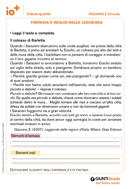 Fantasia e realtà nella leggenda | Giunti Scuola Fantasia e realtà nella leggenda | Giunti Scuola